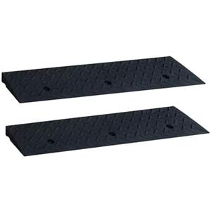 Curb Ramps for Sidewalks 2" Rise Rubber Curb Ramps Threshold Ramp for Driveway Shed Ramp for Riding Mower Garage Ramp Door Threshold Ramp for Wheelchair 7000lbs Capacity