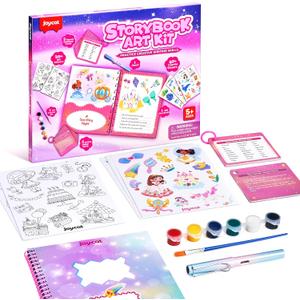 Fantasy Storybook Art Starter Kit, Creative Writing for Kids, Write Your Own Book, Art Kit for Kid 6-9, DIY Craft, Scrapbooking & Journal Supplies, Hardcover Comic Book Making Kit, Christmas Gift