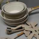 CAROTE 14Pcs Pots and Pans Set Non stick, Ceramic Cookware Set, Non-toxic Kitchen Cooking Set, PFAS and PFOA Free (Oatmeal)