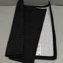 Color&Geometry Chenille Pile Small Bathroom Rugs Upgraded Denser, 16"x24" Non Slip Absorbent Black Bath Mats for Bathroom Thin Fit Under Door, Washable Quick Dry