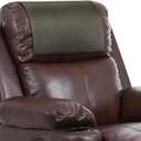 Recliner Headrest Protector, Non-Slip Faux Leather Headrest Cover | Waterproof & Washable | for Recliner Chair, Sofa, Office & Theater Seats 17x27 in (Sandstone Grey Leather)