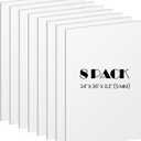 Elcoho 8 Pack White Foam Board, 24 x 36 Inch Acid-Free Foam Core Board, 5mm Thick Double Sided White Poster Boards for Presentation Art Display Office School Projects Crafting Sign Making