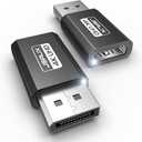 4K DisplayPort to HDMI Adapter 2-Pack, JSAUX DP PC to HDMI Monitor Converter Video UHD 2K@120Hz,4K@30 DP to HDTV Male to Female Uni-Directional adapter Compatible with Dell, Lenovo, HP,GPU, AMD -Black