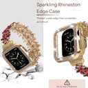 VIQIV Bling Dressy Bracelet with Case Compatible with Apple Watch Bands 38mm 40mm 41mm 42mm 44mm 45mm 49mm for Women Girls Strethy, Slim Jewelry Starlight Stainless Steel Metal Wristband Strap for iWatch Ultra 2/Ultra Series 9/8/7/6/5/4/3/2/1/SE