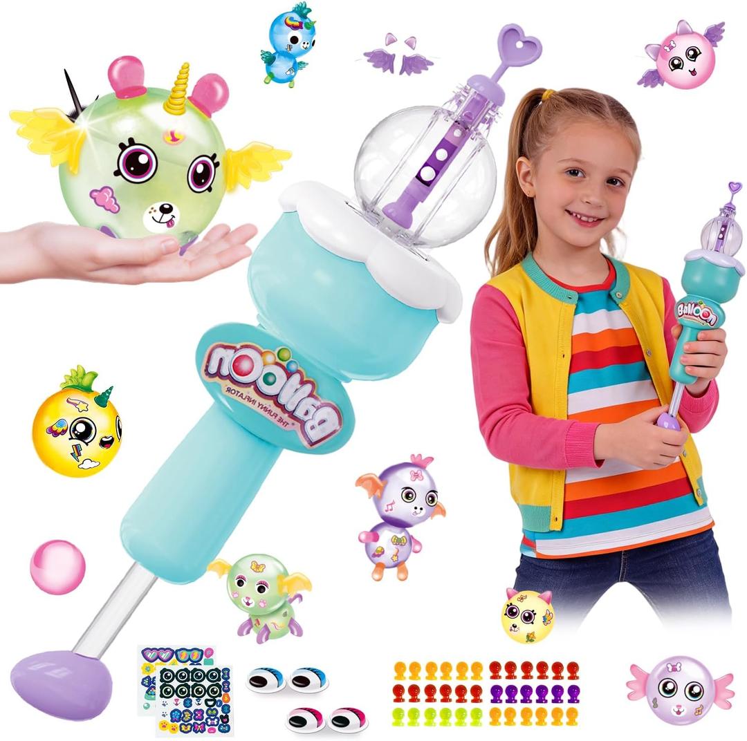 DIY Magic Craft Kit, Sticker Decorated Balloons Toy for Kids, Air Pump Fun with Balloon Monster Pals, DIY Hands-On Arts and Crafts Activity, Crafts for Kids 4-8, Birthday Gifts for Girls Boys