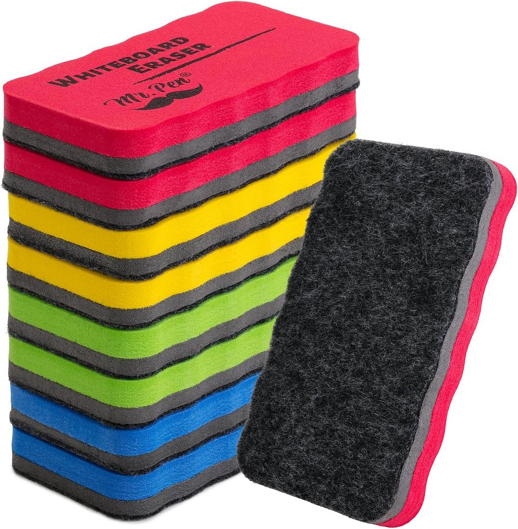 Mr. Pen- Magnetic Dry Erase Erasers, 8 Pack, Vibrant Colors, Magnetic Whiteboard Erasers for White Board, Classroom, Home, Office, Back to School Supplies