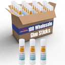 100 Pack Glue Sticks Bulk for Kids, Classroom, School, Crafts, Crafting, Scrapbooking - Dries Clear, Washable 100 Pack Wholesale Glue Sticks Bulk for Classroom Pack