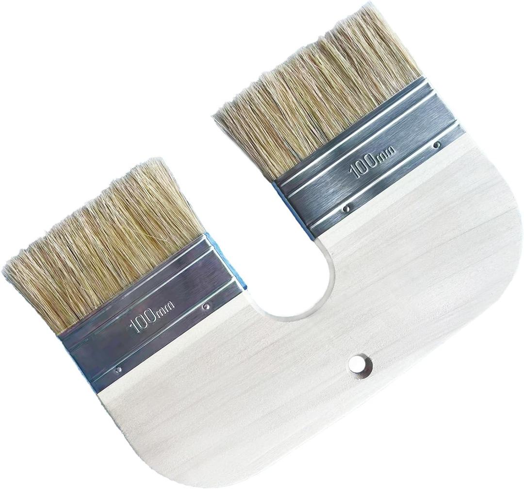 4-Inch Natural Bristle Limewash Brush  U-Shaped Double Bristle for Limewash on Brick & Interior Walls (4 inch)