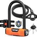 Bike U Lock - Sigtuna Bike Lock Cut Resistant, Heavy Duty Anti-Theft with 4ft/1.2m Cable, Bicycle Lock Made in Cut-Resistant Special Steel with Sturdy Mounting Bracket for Bikes, Ebikes, Scooters. (Hermes orange)