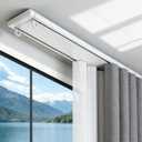 Double Curtain Track Ceiling Mount System Newly Upgraded Double Row Curtain Track Set with Soundproof Strip 9FT White Aluminum Duty Curtain Track System for Bathroom Living Room Holiday Decoration