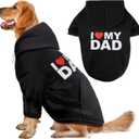 Dog Basic Hoodie Soft Dog Clothes Cold Weather Sweaters for Medium Large Dogs Cozy Fabric Warm Sweatshirt with Leash Hole (I Love My DAD (Back: 24.2",Chest: 34.2")) (X-Large (35-55 lbs))