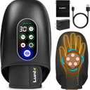 Lunix LX31 FSA Rolling Hand Massager, Heat + Compression + Kneading, Smart Memory, Cordless Rechargeable, Charcoal Black