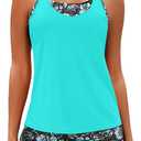 Daci Tankini Swimsuits for Women-2025 Bathing Suits 2 Piece Swimwear with Shorts for Tummy Control (Blue, L)