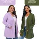 Womens Casual Lightweight with Pocketes Long Sleeve Open Front Cardigan (Teal, L)