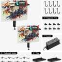 CCCEI Modular Pegboard Desk Organizer and Storage, Gaming Office Supplies Shelf Accessories with Outlets and USB, Metal Privacy Panels Peg board Deco Clamp on Table, Gifts for Men, 6FT.