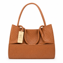 KKXIU Large Tote Bag for Women with Zipper Work Leather Travel Purse and Handbags, Brown