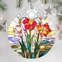 Christmas Ornaments: Stained Glass Ornament, Birth Flower Ornament, Christmas Tree Ornaments & Xmas Tree Decorations Exquisite Holiday Decor, Birth Flower Gifts Perfect Holiday & Xmas Gifts - Aug