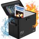 ELOBOON Graded Comic Book Storage for 30 Comics, Fireproof & Water-Resistant & Moisture Proof Stackable CGC Comic Book Box with Label Window and Lock, Comic Book Case with Internal Triple Dividers (1-Pack CGC, Black)