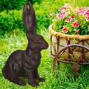 Cast Iron Rabbit Garden Statue Large Vintage Sitting Bunny Garden Figurines Patio Yard Lawn Doorstop Ornament Home Office Decor Animal Lover Gift