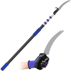 26FT Reach Pole Saws for Tree Trimming, Manual Pruning Pole Saw with 5-20FT Telescoping Extension Pole, Tree Pruner Tree Trimmer with 19" 3X Detachable Saw for Yard Garden Trees Palms Shrubs