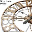 Cuspin 20 Inch Wall Clock, Large Modern Decorative Wall Clocks for Living Room Decor, Metal Round Clock Battery-Operated Silent Non Ticking Retro Design Arabic Numerals, Bronze