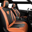 Car Seat Covers Premium Leather for 7-6 762258 - Breathable Upgrade Seats, All-Weather Seat Cushion Protecto, Airbag Compatible 【Orange&Black】(KBJ-2158-22)