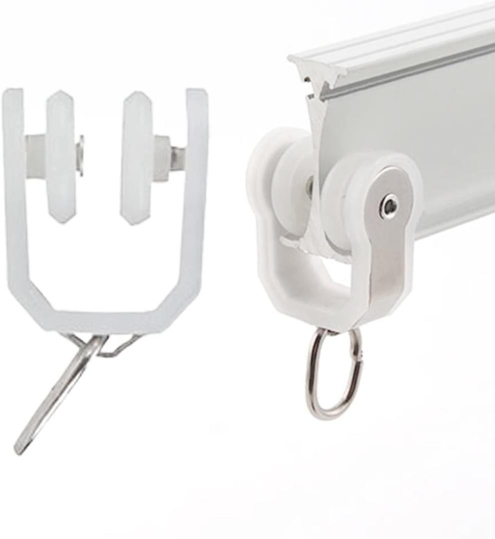 2 x Curtain Tracks Accessories (10 Pack Curtain Track Roller Hooks)