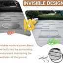 32 inch Stainless Steel Invisible Manhole Cover, Round Embedded Septic Tank Cover with Frame and Lifting Hooks, for Yard/Pavement