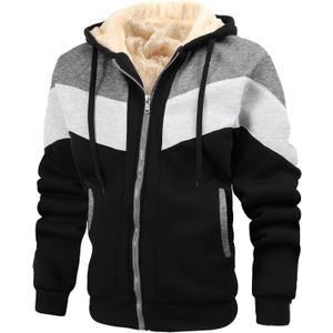 Thermal Jackets for Men Winter Warm Heavyweight Fleece Jacket Wool Warm Thick Coats Outerwear (Gray, M)