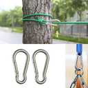 Large Spring Snap Hook Carabiner, 304 Stainless Steel Heavy Duty Carabiners Clip, Stainless Steel Spring Snaps Hooks Carabiners Outdoor (Silver)
