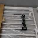 Babelio Baby Gate for Doorways and Stairs, 26-31" Pet Gate with Wide Walk Thru Door and Lock Indicator, No Drill Pressure Mounted Safety Gate with Double Lock and Self-Closing, White