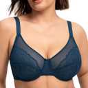 HSIA Minimizer Bras for Women Enchante Full Coverage Underwire Bras Plus Size Lifting Floral Lace Bra for Heavy Breast (Black) 36DD