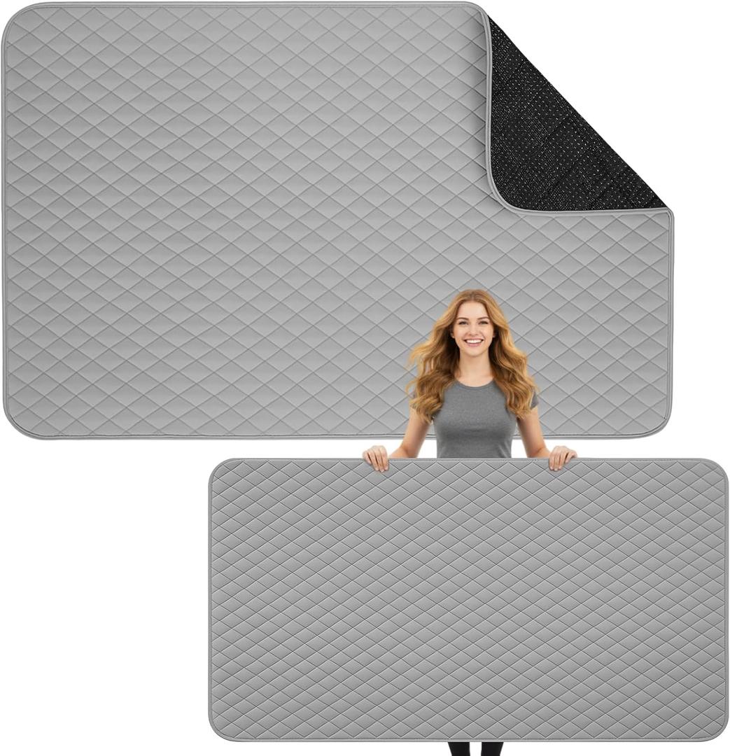 Tegeme 70 x 40 Inch Ironing Mat, Heat Resistant Foldable Iron Board Pad