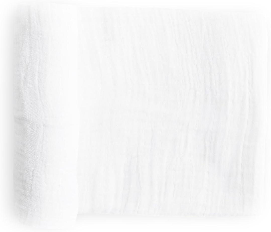 Little Unicorn - Cotton Muslin Swaddle Blanket | Single | 100% Cotton | Super Soft | Newborns and Infants | 47" x 47" | Unisex (White)