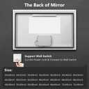 ROOMTEC 48 x 32 Inches LED Bathroom Mirror with Lights, Vanity Mirror with Front and Backlight, Smart Dimmable Anti-Fog LED Mirror for Bathroom, Memory Function, Tempered Glass (Horizontal/Vertical)