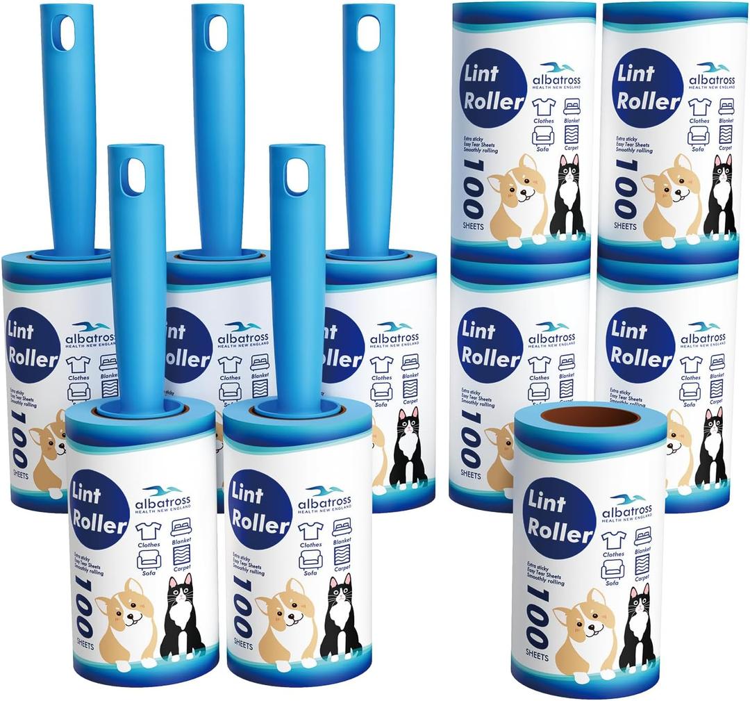 Extra Sticky Lint Roller, Mega Value Set 1000 Sheets for Pet Hair Removal, Dog and Cat Lint Remover for Clothes, Furniture, Carpet