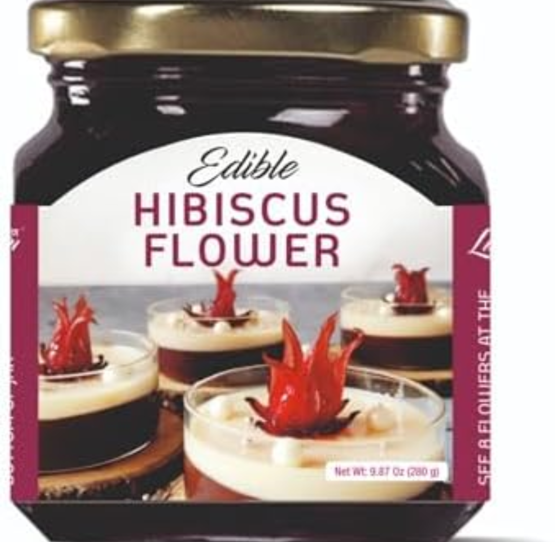2 Pack Lunn Hibiscus Flower in Syrup Jar with Cap 280 gm, BB Date: 12/2026