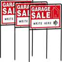 3-Pack Red Double-Sided 30 x 16 Inch Plastic Garage Sale Signs