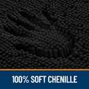 OLANLY Bathroom Runner Rugs 59x24, Extra Soft Absorbent Chenille Bath Rugs, Rubber Backing Quick Dry, Machine Washable Long Bath Mats for Bathroom Floor, Tub and Shower, Home Decor Accessories, Black