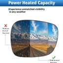 TOP-VIGOR 1-Pack Passenger Side Heated Mirror Glass Compatible with 2011 2012 2013 2014 BMW X3, Right Side View Convex Mirror with Backing Plate 51162991660