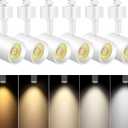 VANoopee 5-Color LED Track Lighting Heads H Type Track Light Heads Dimmable Bright Rail Ceiling Spotlight Fixtures Accent Art Task, 2000K-6000K, Flicker Free CRI90+ 24° 10W 800lm, Matte White, 6 Pack