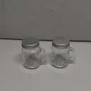 Mason Jar Salt and Pepper Shakers  Vintage Glass Condiment Dispenser Set with aluminum Lids, 4 oz Refillable Farmhouse Kitchen Decor (2 Pack)