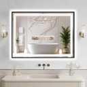 30"x40" LED Bathroom Mirror with Lights, Backlit + Front Lit, Anti-Fog