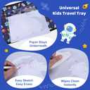 Airplane Kids Travel Tray for Toddler Car Seat - Toddler Tray for Plane or Train - Travel Essential Must-Haves and Flying Supplies - Blue Space