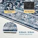 Office Chair Mat for Hardwood Tile Floor, 48"x60"Anti-Slip Under Desk Carpet Protector for Rolling Computer Chair Mat, Machine Washable Office Area Carpet (Fauxwool,Blue)