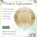 Yaomiao 50 Pcs 13 Inch Gold Charger Plates Bulk Plastic Plates Chargers Round Dinner Chargers for Wedding Party Table Setting Bridal Shower Event Decor (Light Gold)