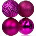Christmas Ornaments Balls 4.7" Large Christmas Decorations Xmas Tree Shatterproof Big Hot Pink Christmas Ball Ornaments with Hanging Loop for Wedding Holiday Halloween Party Indoor Outdoor Decor 4 Pcs