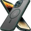 ImpactStrong Magnetic Guard Designed for iPhone 14 Pro Max Case [Camera Protection] [Military Grade Drop Tested] [Compatible with MagSafe] Slim Translucent Matte Phone Case (6.7") - Dark Green