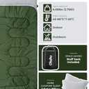 Ohuhu Double Sleeping Bag: Queen Size 2 Person 3 Season for Warm & Cold Weather Camping Sleeping Bag with 2 Pillows, Large Size 87'' x 60'' Waterproof Lightweight (Green)