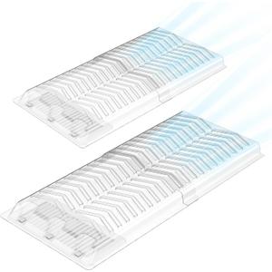 Vent Extender for Under Furniture - 2 Pack, Floor Vent Deflectors, 1.5mm Thick Premium Material, Vent Redirector for Metal Floor Register 10" and 12" Long, Extends from 17" - 29"